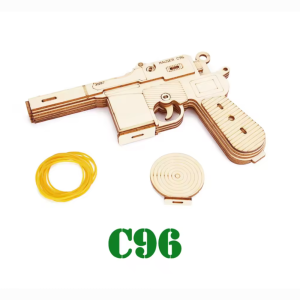 Wooden C96 Model Toy with Elastic Band